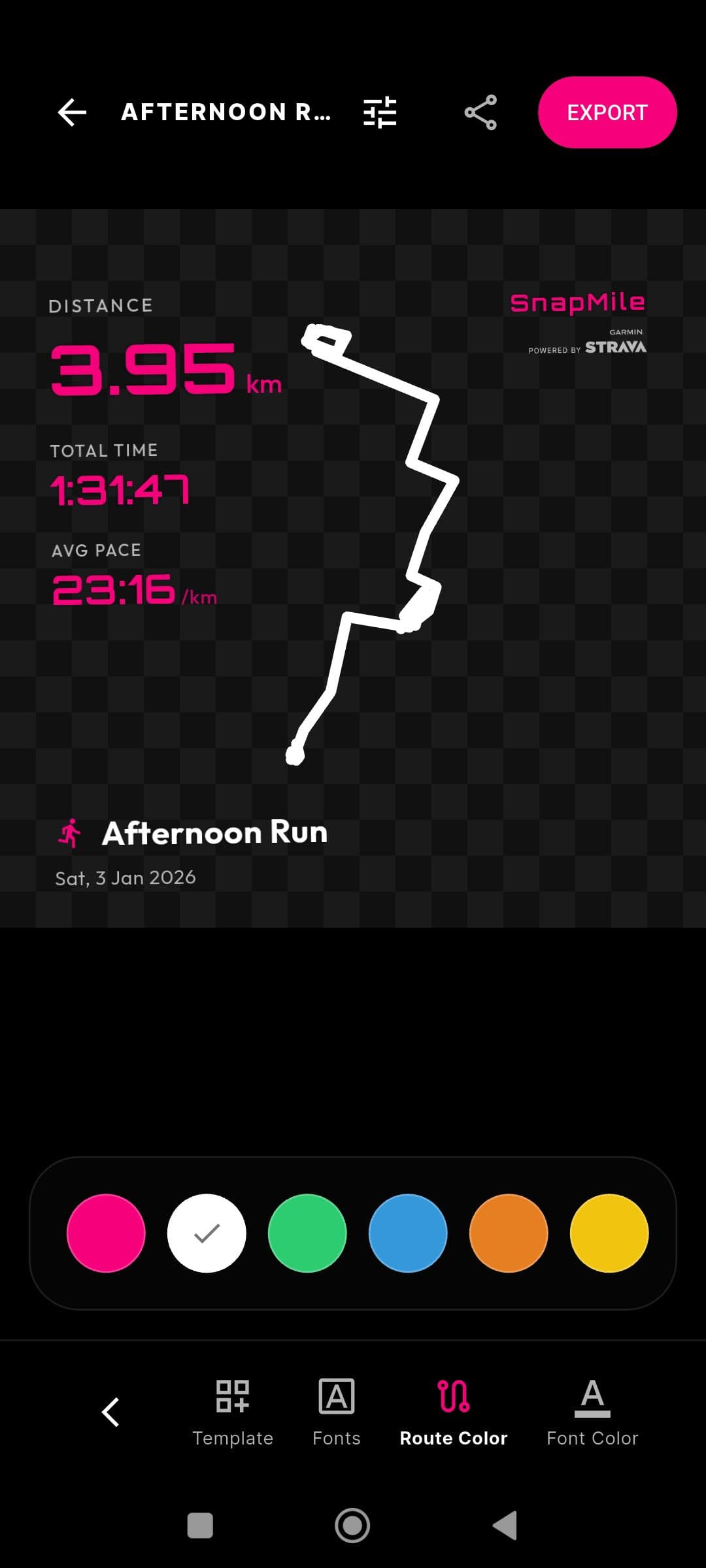 Running Stats Display